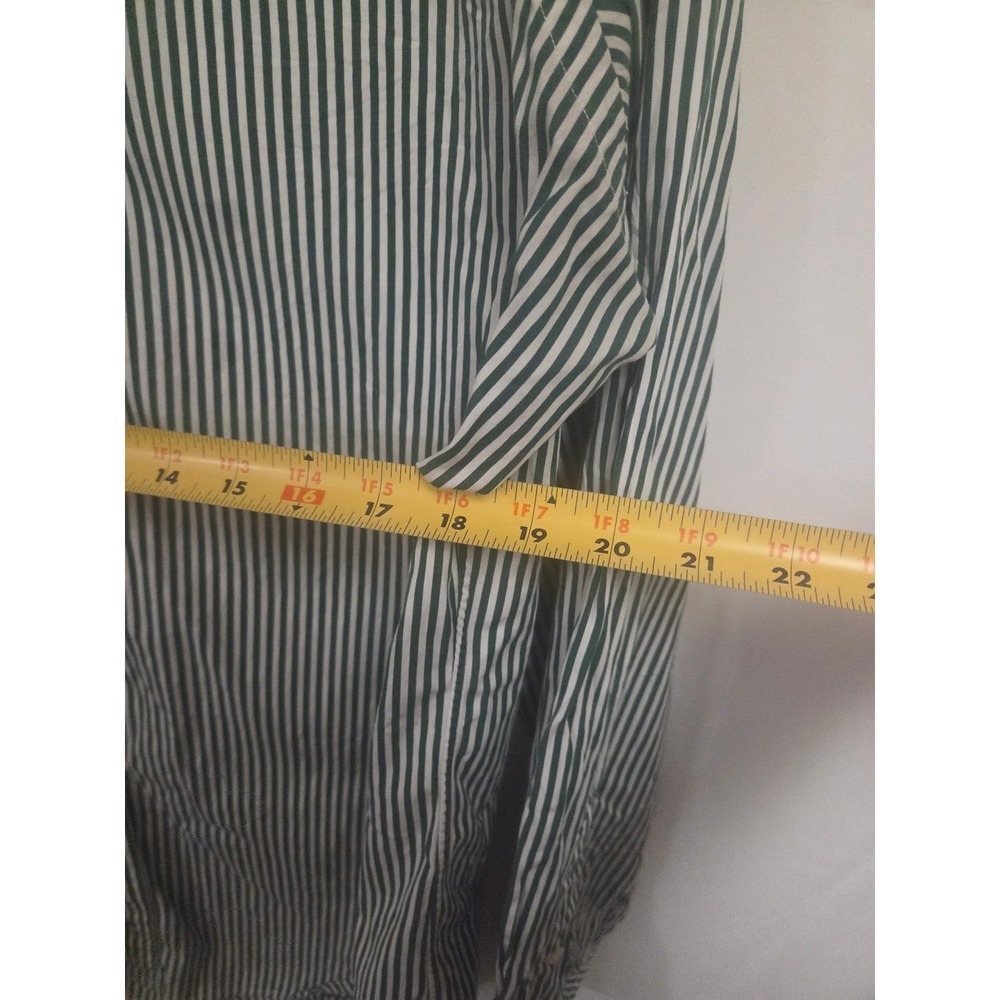 Ralph Lauren Classic Fit Green White Striped‎ Button Down Mens 17 XL Pony Logo - Picture 4 of 5